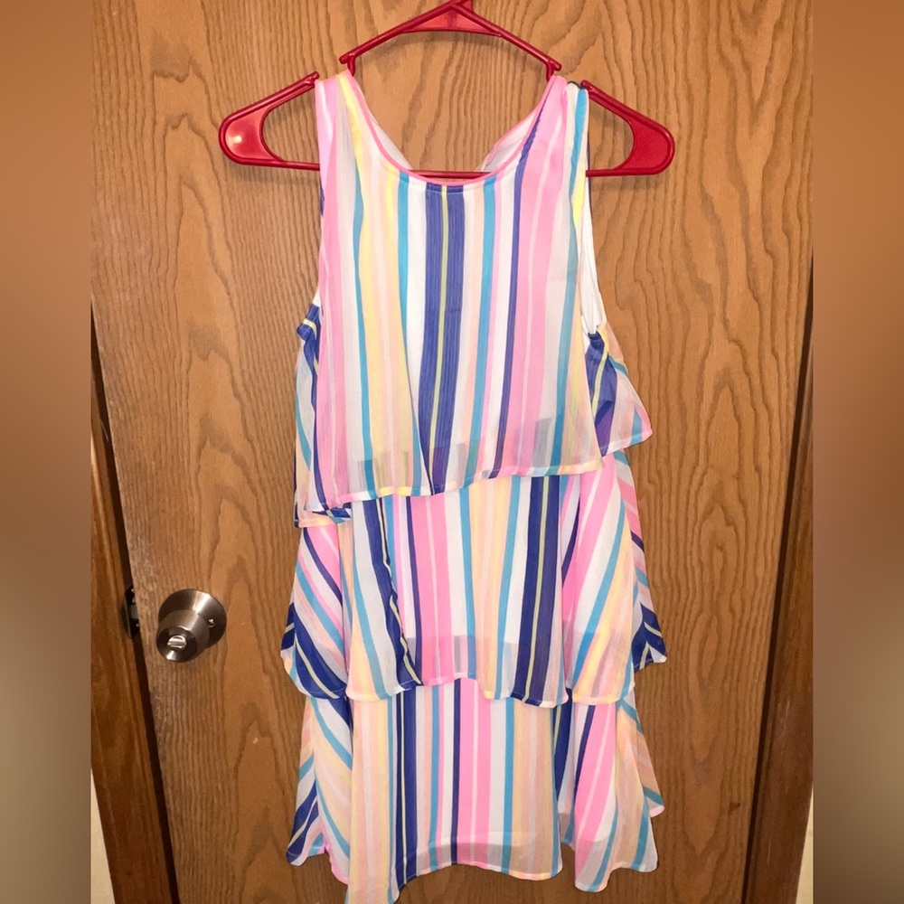 Rainbow Striped Dress Brand New Girls Size 14